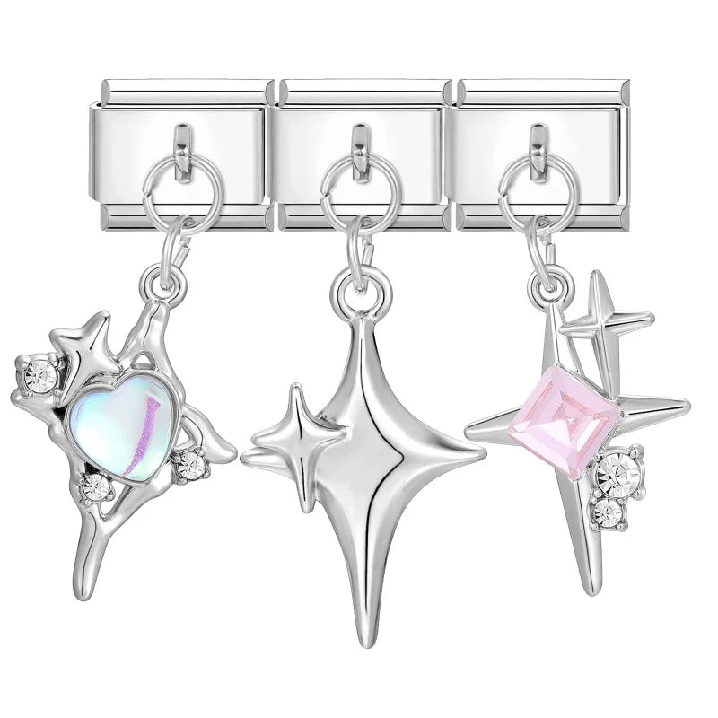 2026 Beautiful Blue Moon Heart Starfish Italian Charms Link Modular