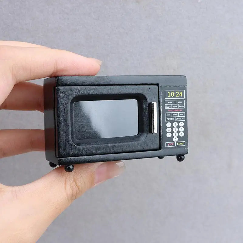1 12 Doll House Accessories Dollhouse Miniature Black Microwave Oven Qme