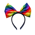 Colorful Rainbow Bowknot Hair Hoop Fabric Art Beautiful Bow Headband Qme Rainbow