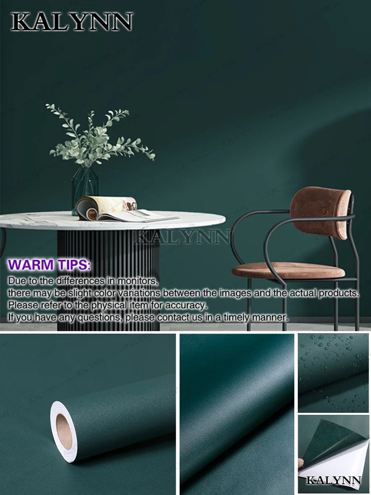 Solid Waterproof Wallpaper Room Self-adhesive Black White Wardrobe