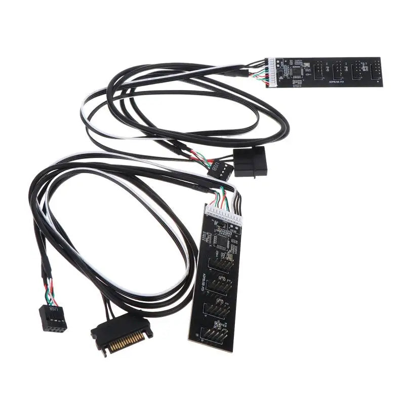 USB Adapter 9Pin Male Quad Splitter 8 Port USB20 HUB Riser Card Qme