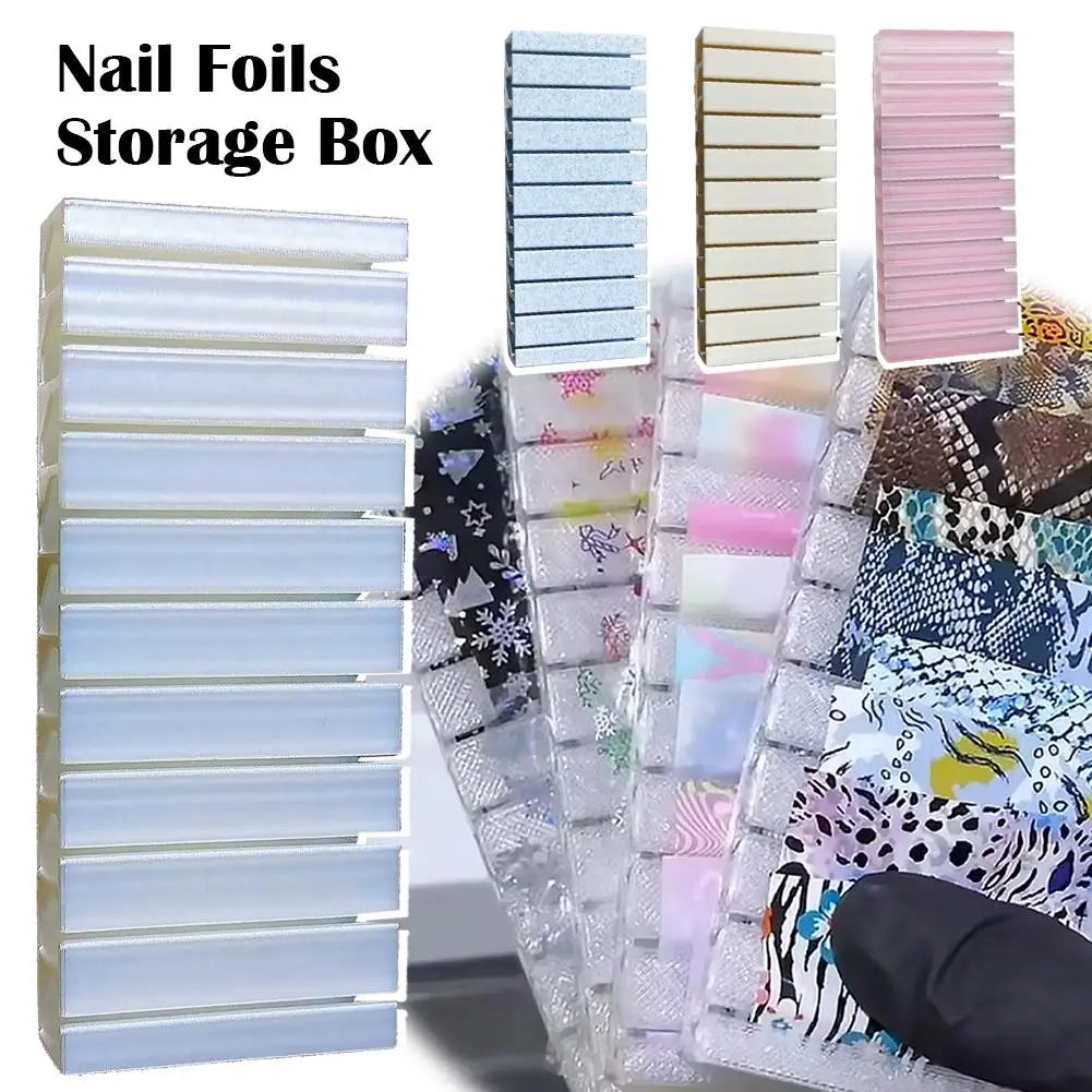 Nail Art Transfer Foil Storage Box Dust-proof Manicure Tool Organizer Qme