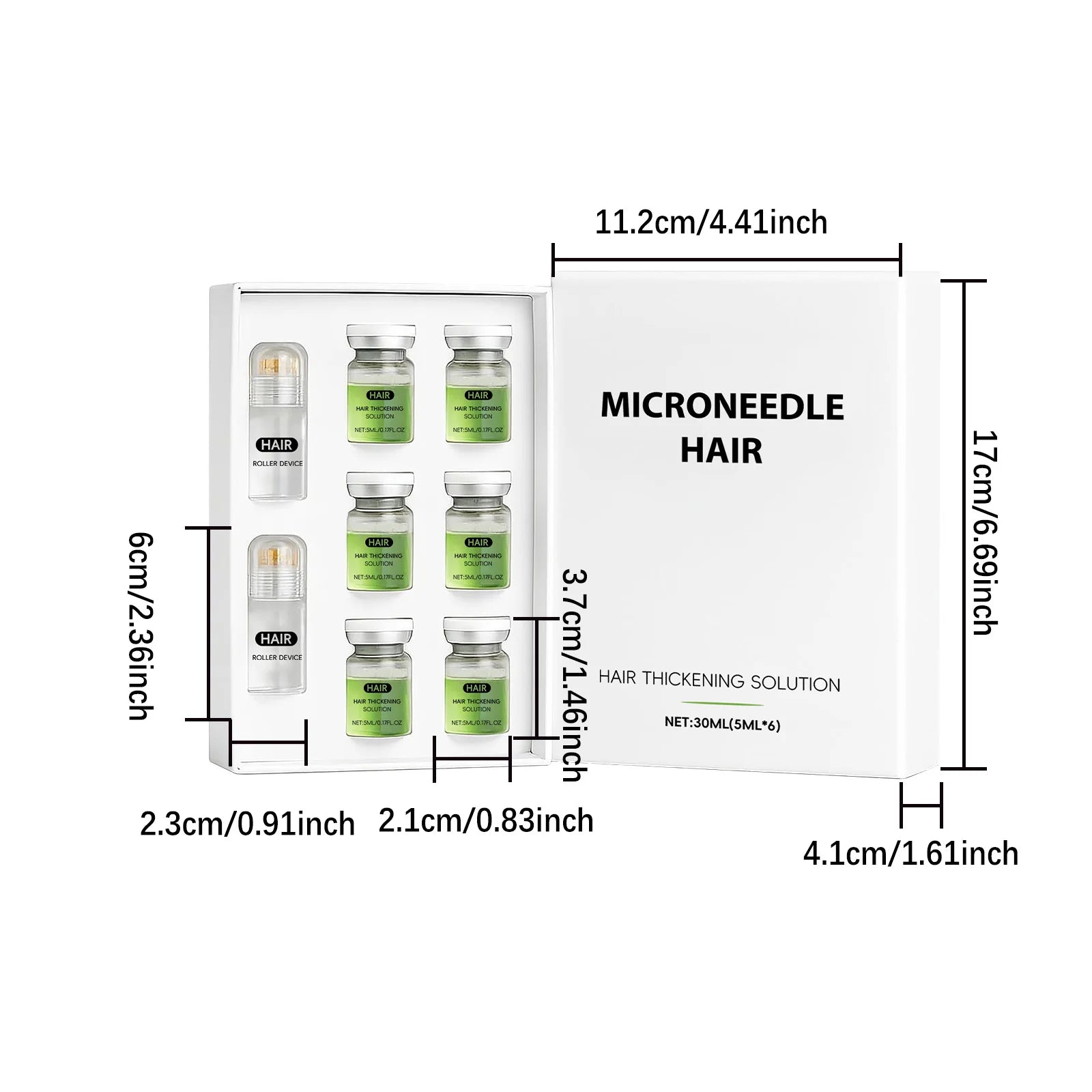 Hair Essential Care Serum Microneedle Roller Set Hair Follicle Care Nourishing Scalp Hair Care Hair Thicken Conditioner Essence Qme 1 Boxed