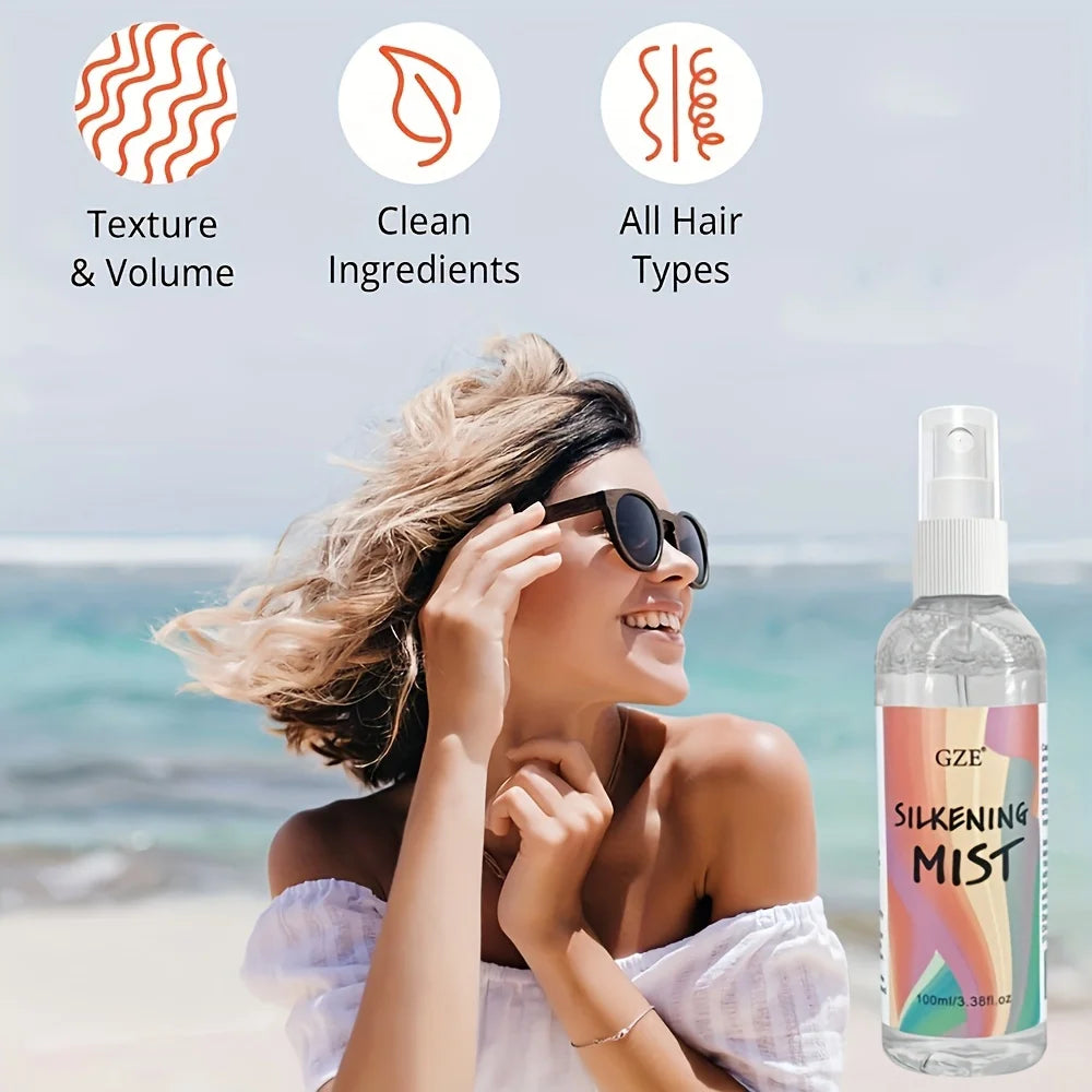GZE HAIR SILKENING SPRAY Silk Therapy Thermal Shield,tThermal-Pressing Product that Polishes, Silkens, and Smooths Curly Texture Qme