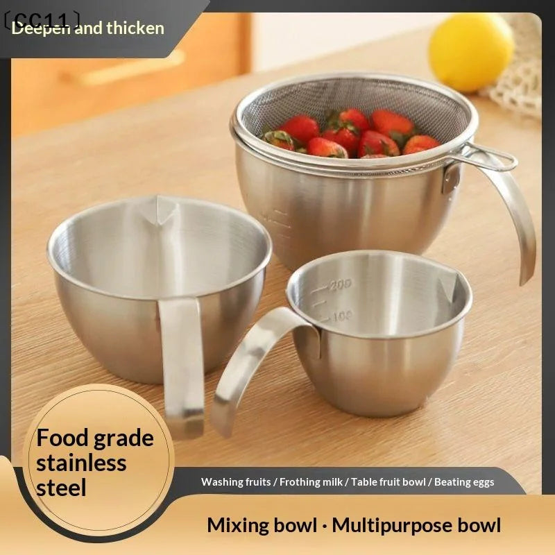 1 2 3 Stainless Steel Mixing Bowl Scale Handle Filter Multi Qme