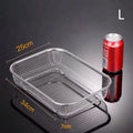 Square Thick Air Fryer Basket Oven Stainless Steel Grill Non-stick Qme L