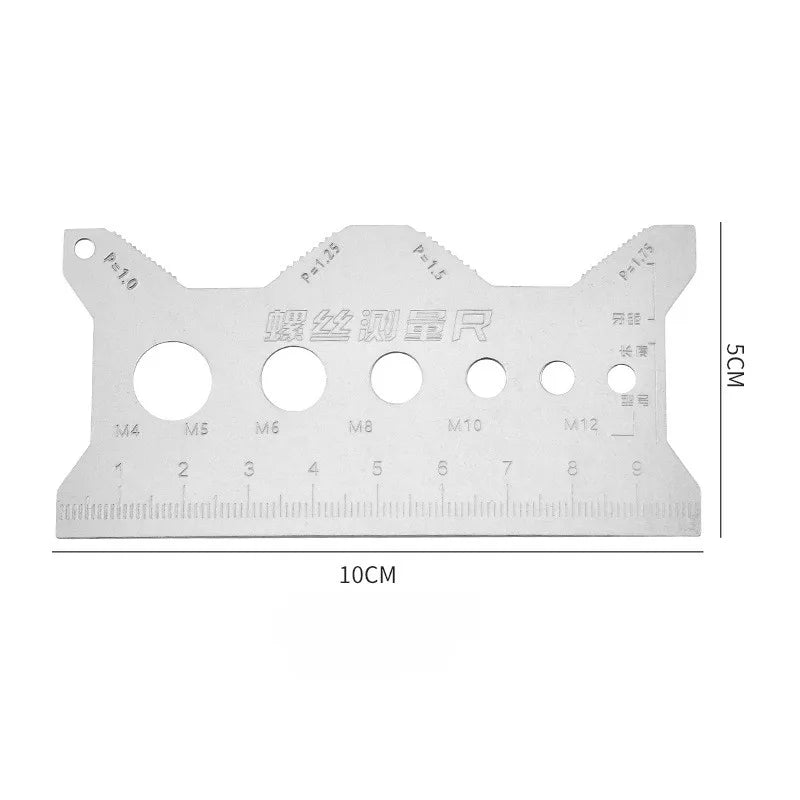 Screw Thread Pitch Gauge Ruler Measuring Tool Bolt Nut Metric Qme 2