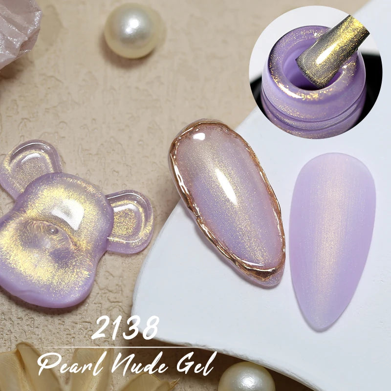 Arte Clavo Pearl Shell Gel Nail Polish Glitter Auroras Soak Off UV Qme 2138 1