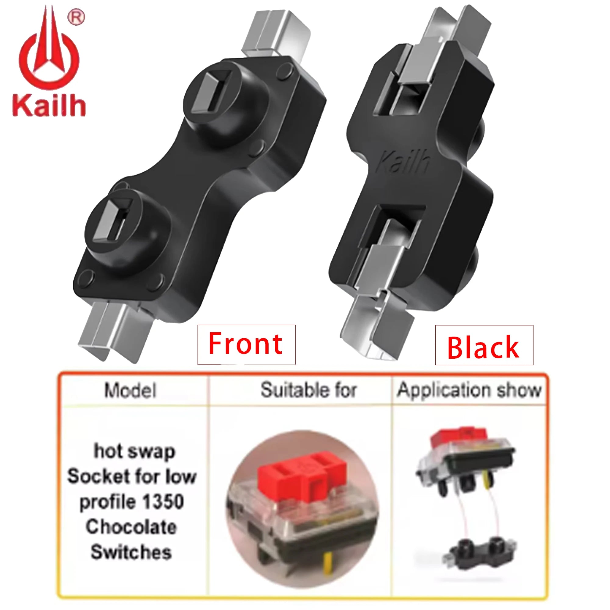 Kailh Low Profile Switch Hot Swap Socket for 1350 Chocolate Switches on Mechanical Keyboard PCB Socket Custom DIY Base Refit Qme