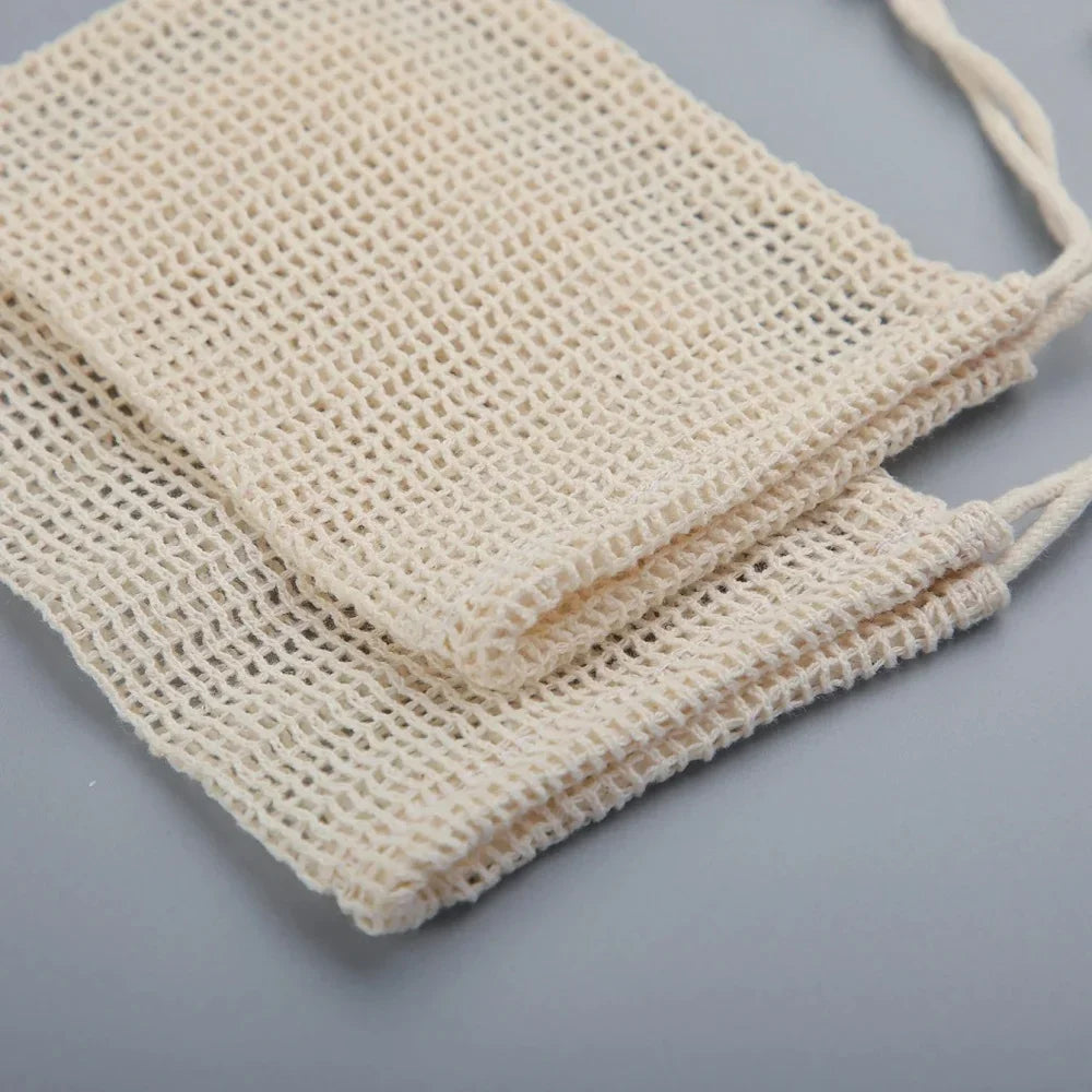 Eco Friendly Handmade Soap Foam Bag Portable Reusable Daily Body Facial Washing Tool Ideal for Travel & Home Mesh Soap Bag Use Qme