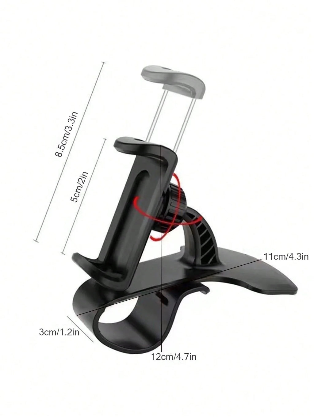 Car-mounted Clip-on Phone Holder Car Navigation Support Stand Qme black