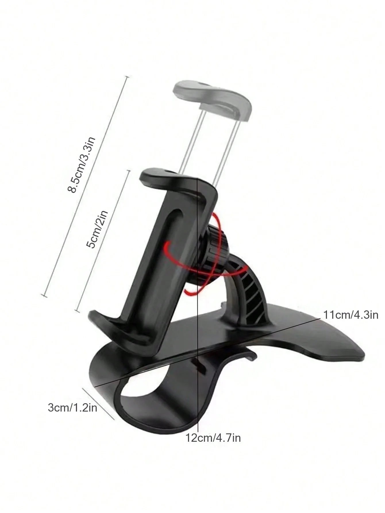 Car-mounted Clip-on Phone Holder Car Navigation Support Stand Qme black