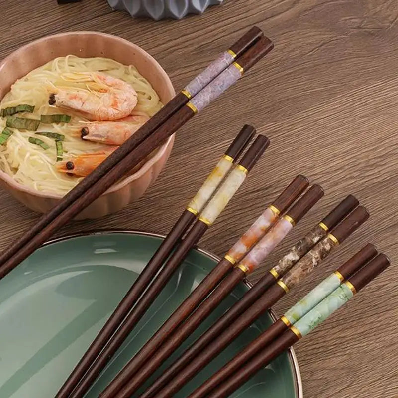 Banboo Chopstick Reusable Non-slip Sushi Food Chop Sticks Chopsticks Qme