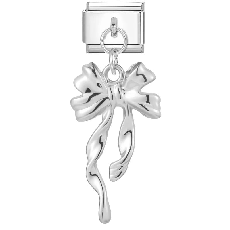 2026 Colorful Zircon Crystal Pendant Italian Charm Link Fit Stainless