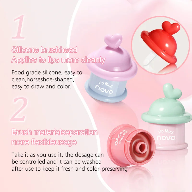 Matte Lip Mud, Long-Lasting, Non-Stick, velvet Lip Gloss, Dual-Use For Lips & Cheeks, Create Bright And Attractive Lip Makeup Qme