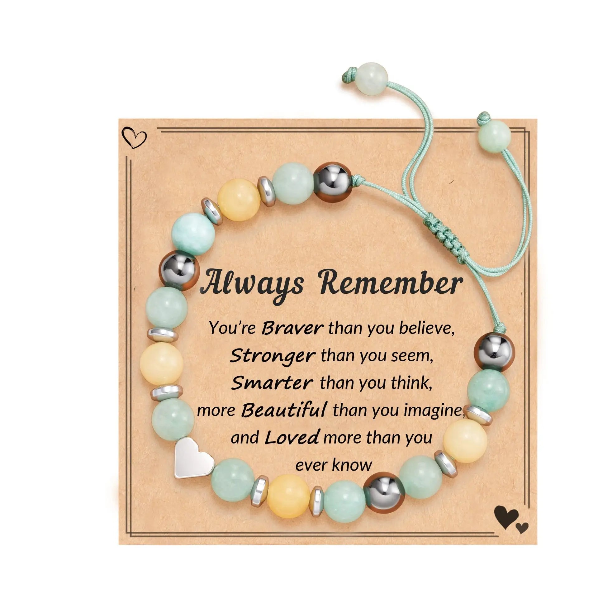 New Arrival Gifts for Birthday/ Love-Natural Stone Beaded Bracelet Handwoven Braided Adjustable Bangle Unisex Fashion Jewelry Qme Blue-Always Remember