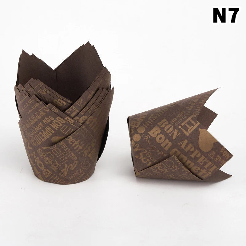 CC1150pcs Sets Tulip Muffin Cupcake Paper Cups Oilproof Cupcakes Qme N7
