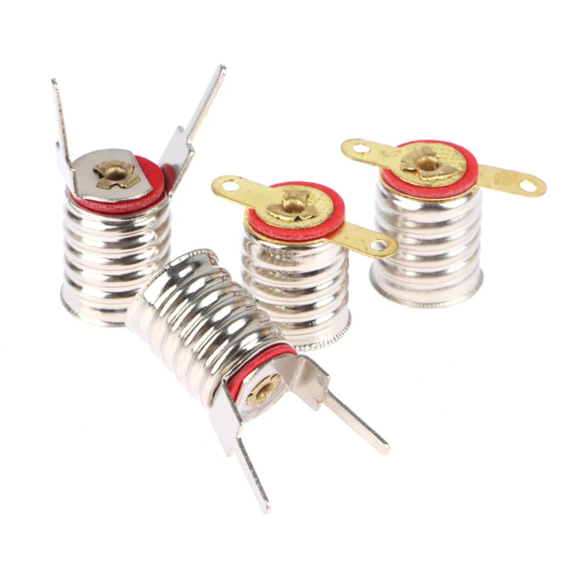 10Pcs E10 Lamps Base Holder Bulbs Light Base Socket Home Experiment Circuit Electrical Test Accessories Qme