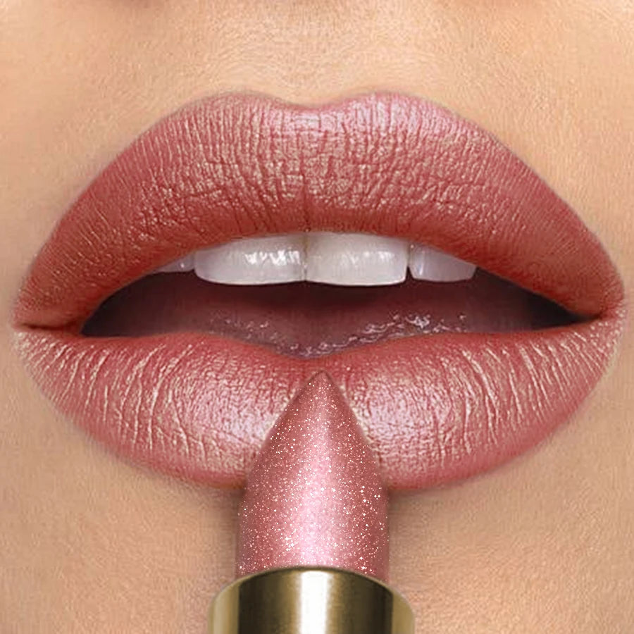 16 Colors Metallic Glitter Shiny Lipstick Lip Tint Waterproof Senior Qme 110