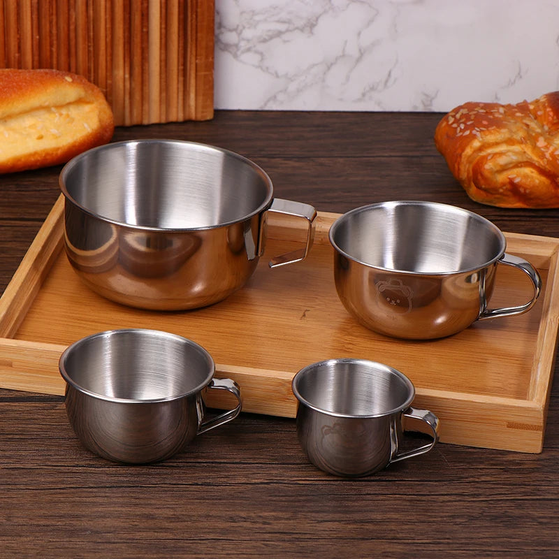 304 Stainless Steel Mini Water Cup Handle Durable Anti Scalding Milk Qme