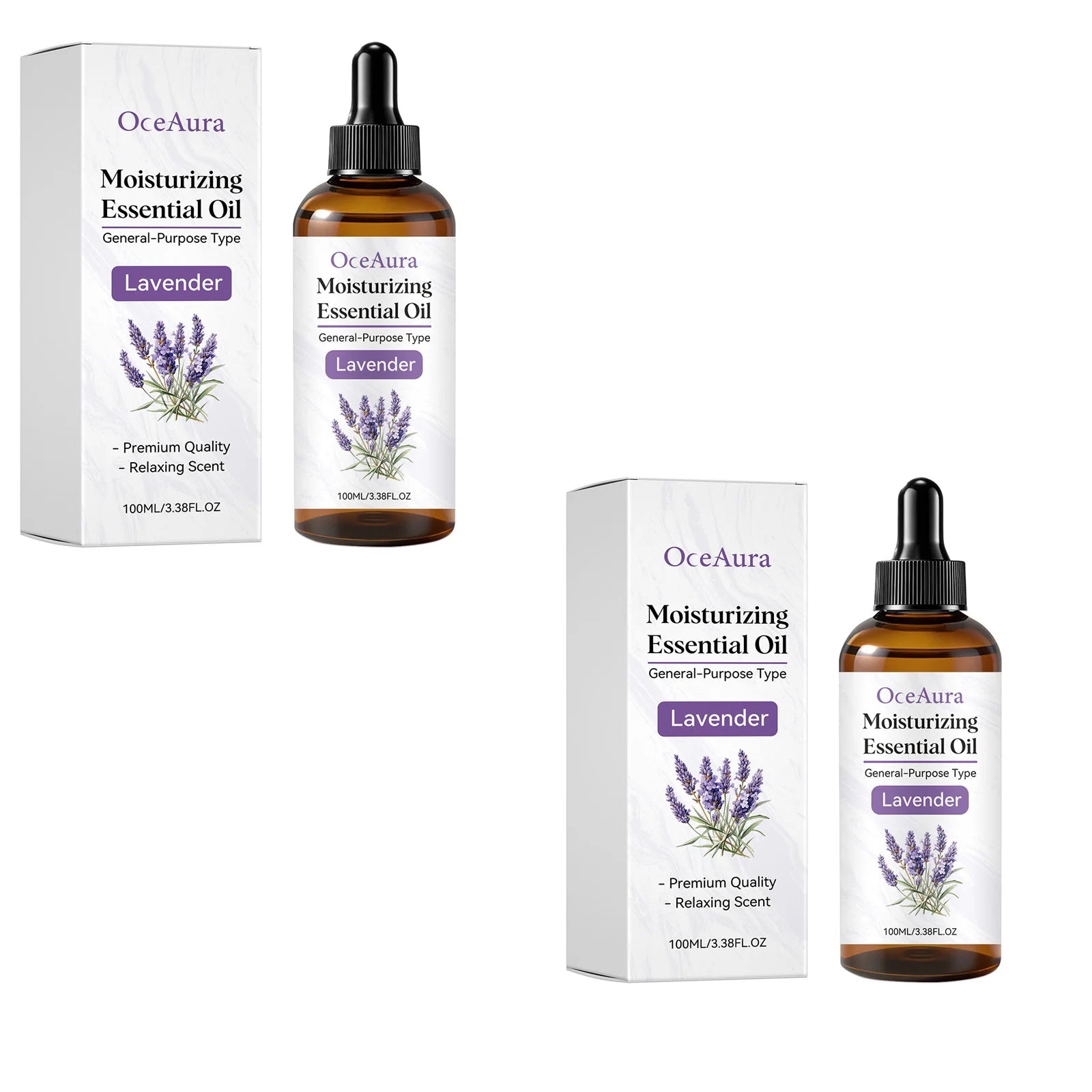 Oceaura Lavender Massage Essential Oil Improve Dry Moisturizier Anti Qme 2 X 100ml Boxed 100ml
