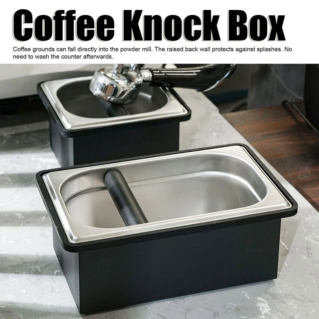 Coffee Knock Box Espresso Dump Bin for Barista Coffee Grind Anti-slip Espresso Dump Bin Grind Waste Bin Coffee Grounds Bucket Qme