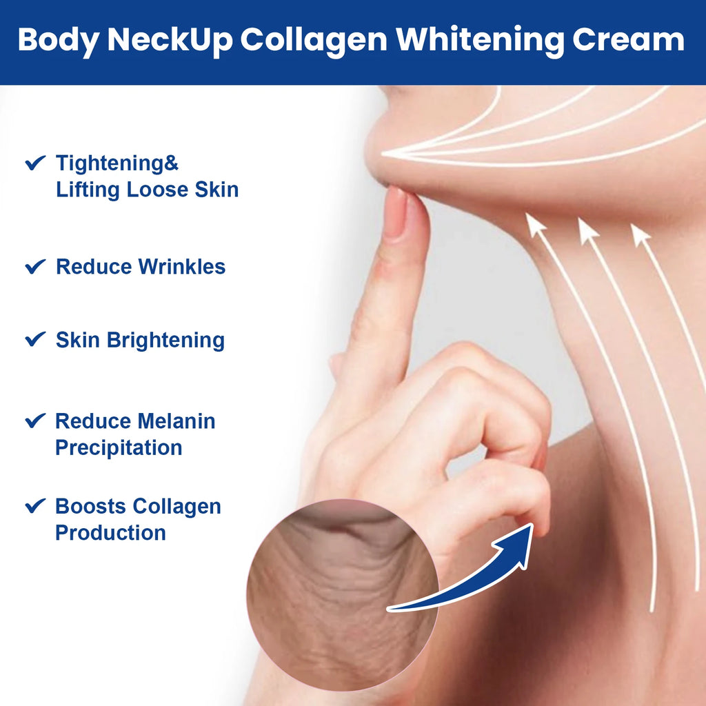 Collagen Neck Cream Lightens Neck Fine Lines Lifting Tightening Remove Double Chin Moisturizing Neck Brightening Cream Skincare Qme