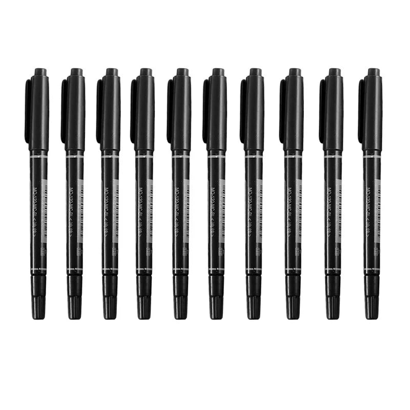 5/10Pcs Double Headed Marker Pen Oil Quick Drying Marker Pen Art Specific Marker Pen Fine Black Water-based Hook Pen Wholesale Qme 10 PCS