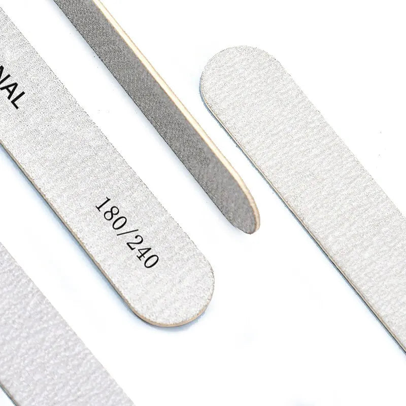 10-100PCS Wooden Nail File Professional Sanding Buffer Files 100/180/240 Double Side For Manicure Pedicure UV Gel Tips Tools Qme
