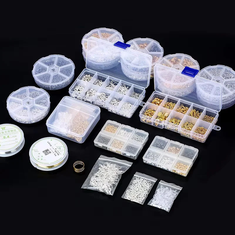 Alloy Accessories Jewelry Findings Set Earring Making Kit Lobster Clasp Open Jump Rings Repair Tools DIY Jewelry Making Supplies Qme