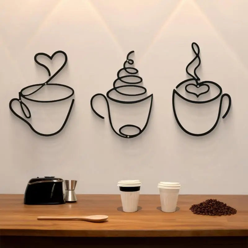 Wall Hangings Coffee Shop Decorations Interior Hanging Iron Paintings Qme