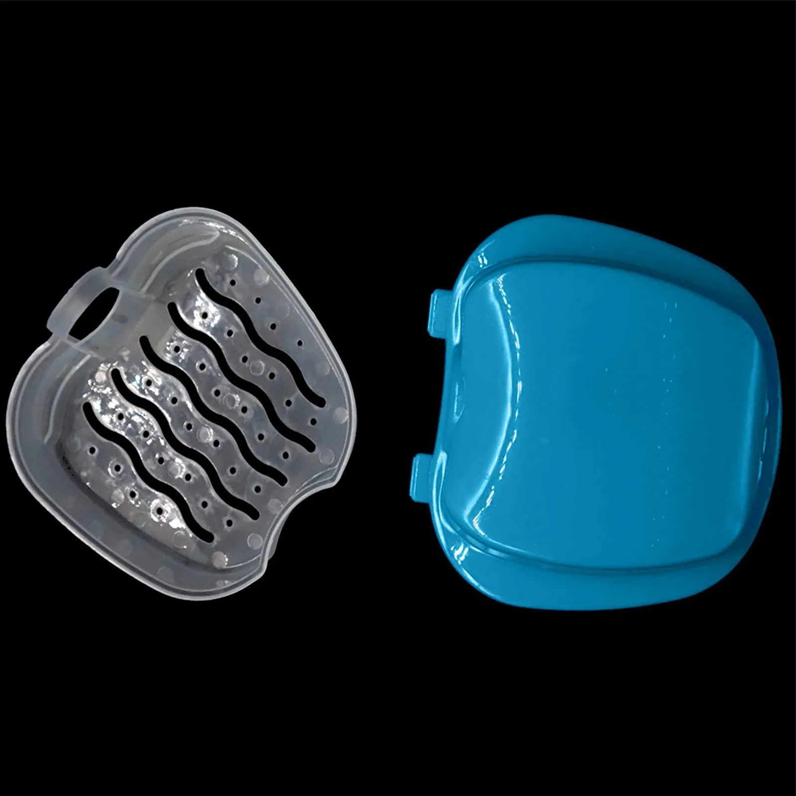 Plastic Denture Bath Box Organizer False Teeth Storage Box with Hanging Net Container Cleaning Artificial Teeth Cases Qme