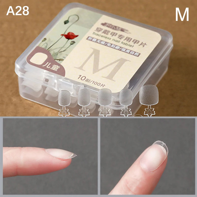 Box False Nails Press Coffin Artificial Clear Fake Nail Tips Qme A28