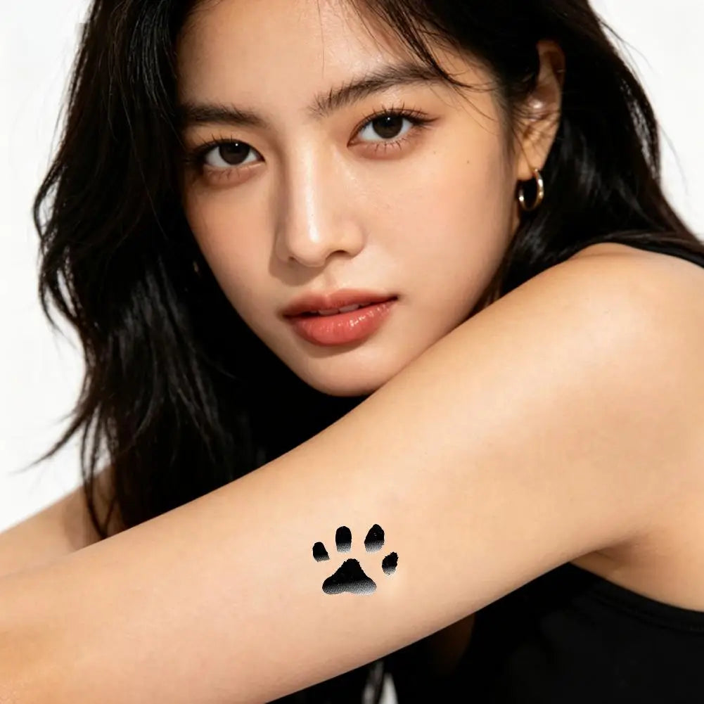 Temporary Tattoos Temperature-sensitive Paw Print Face Cat Stickers Qme