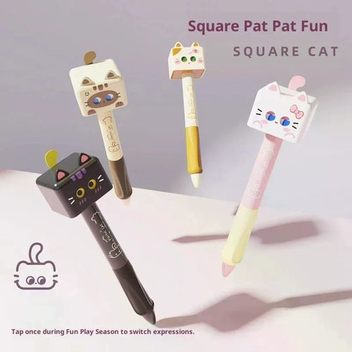 1 Cute Cat Gel Pen Black Ink Smooth Ballpoint Stress Relief Quick Qme