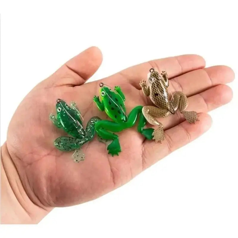 Soft Rubber Frog Fishing Lures Silicone Swimbait Crankbait Artificial Qme
