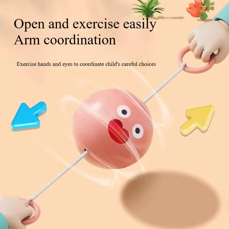 A Luminous Whistle Flying Ball Toy Rotating Cable Toy LED Light Luminous Leisure Stress Relief Toy Gift Children's Reward 51mm Qme