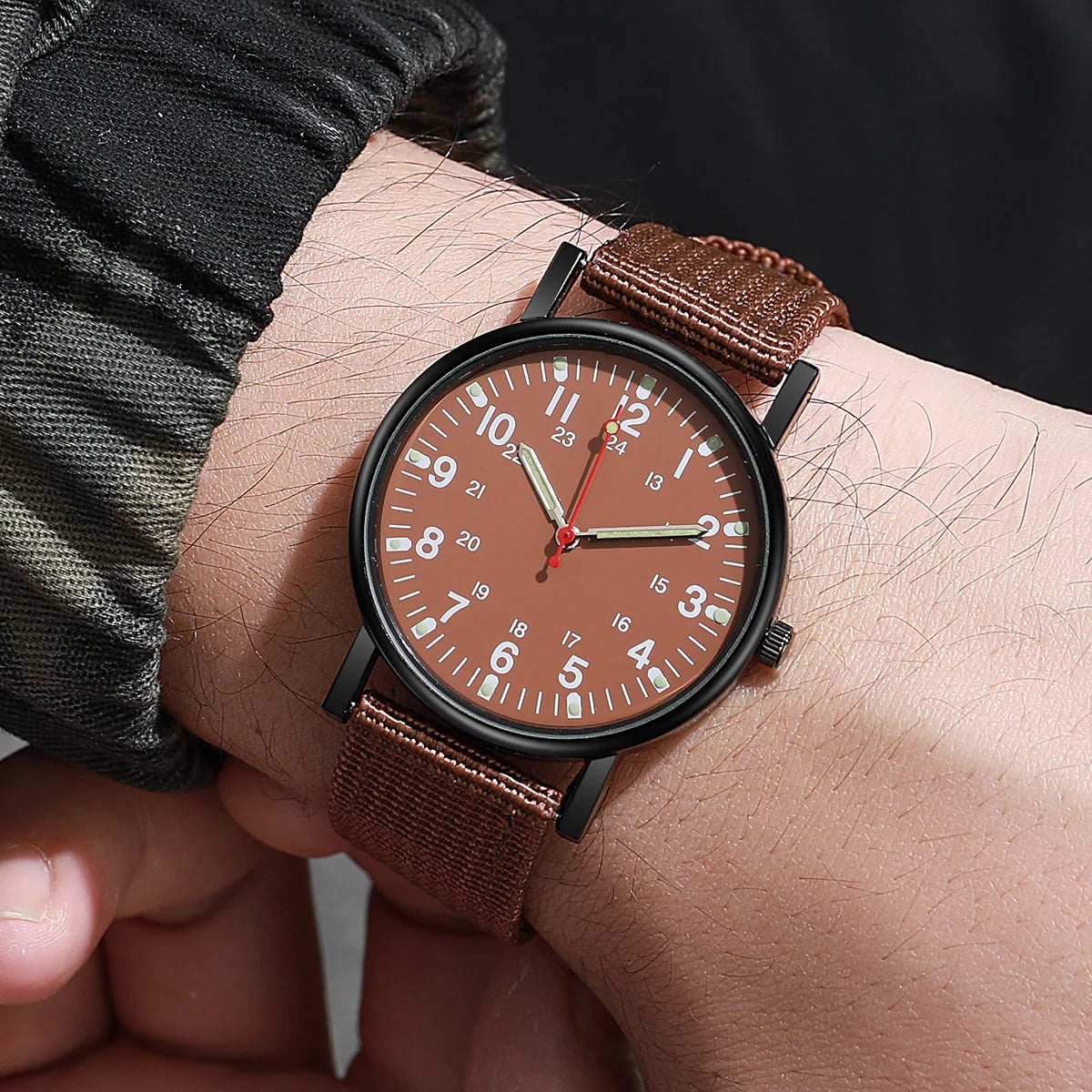 5 pieces/set of sports watches, single nylon strap, outdoor quartz watch, men's watch Qme 5