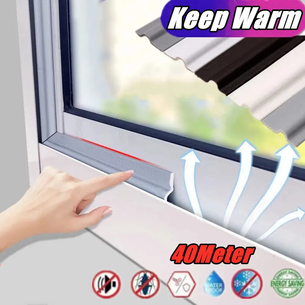 40M-4M Acoustic Insulation Foam Window Weather Seal Strip for Sliding Door Windows Windproof Soundproof Cotton Seal Gap Filler Qme