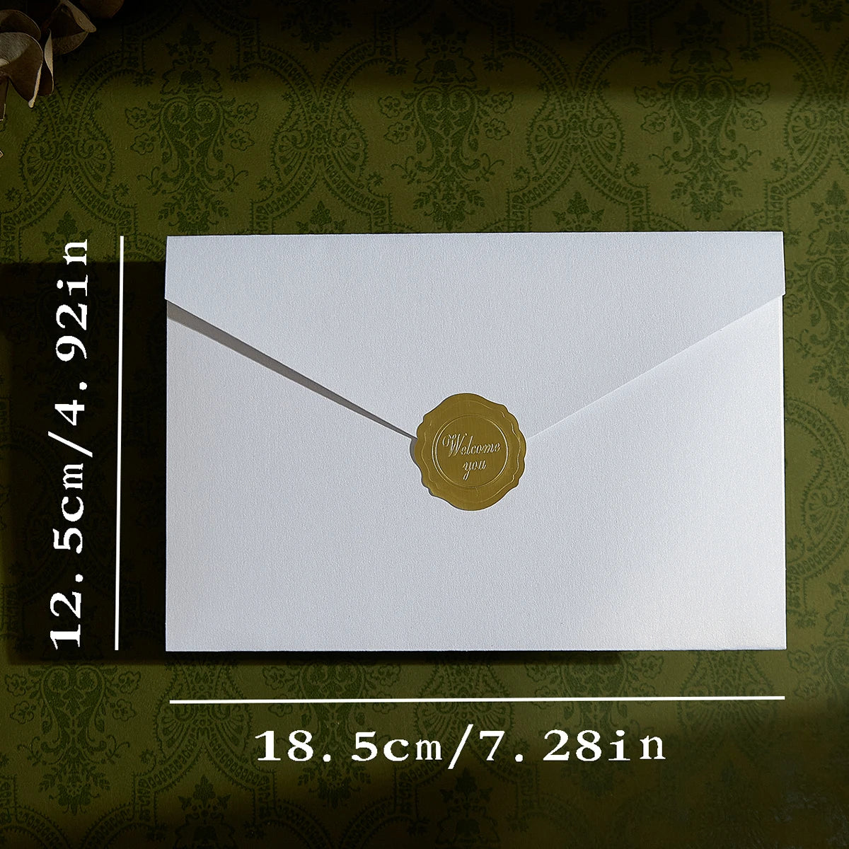 10Pcs Pearl Color Ins Style Envelope Invitations with Gold Sealing Stickers, Multi-Purpose Envelopes for Weddings, Birthdays, Fa Qme