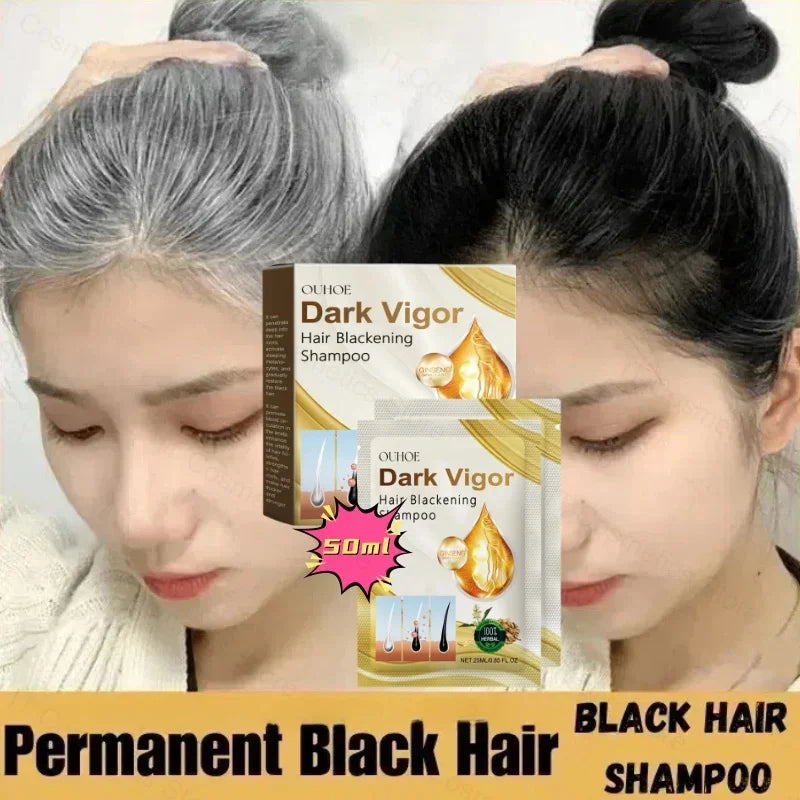 Plant Bubble Hair Dye Shampoo No Irritation Natural Hair Dye Gray White To Black Long Lasting Coloring Fashion Style Hair Care Qme
