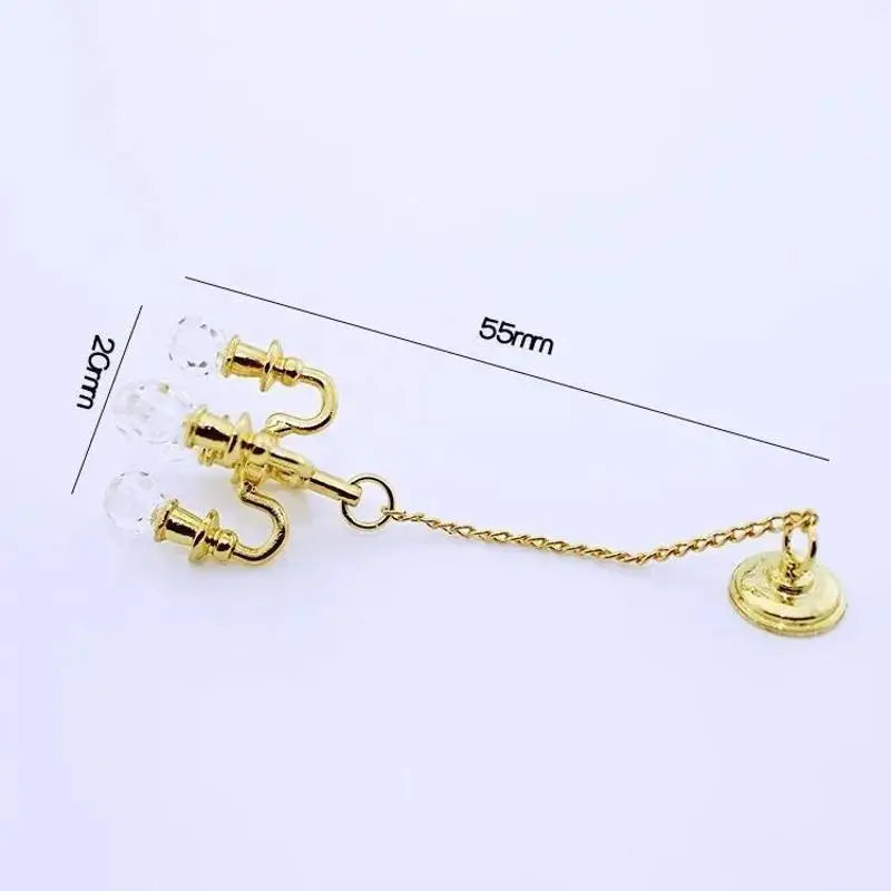 1:12 Scale Vintage Chandelier Mini Furniture Toy Play House Miniature Dollhouse Decoration Ceiling Light Model Doll Accessories Qme