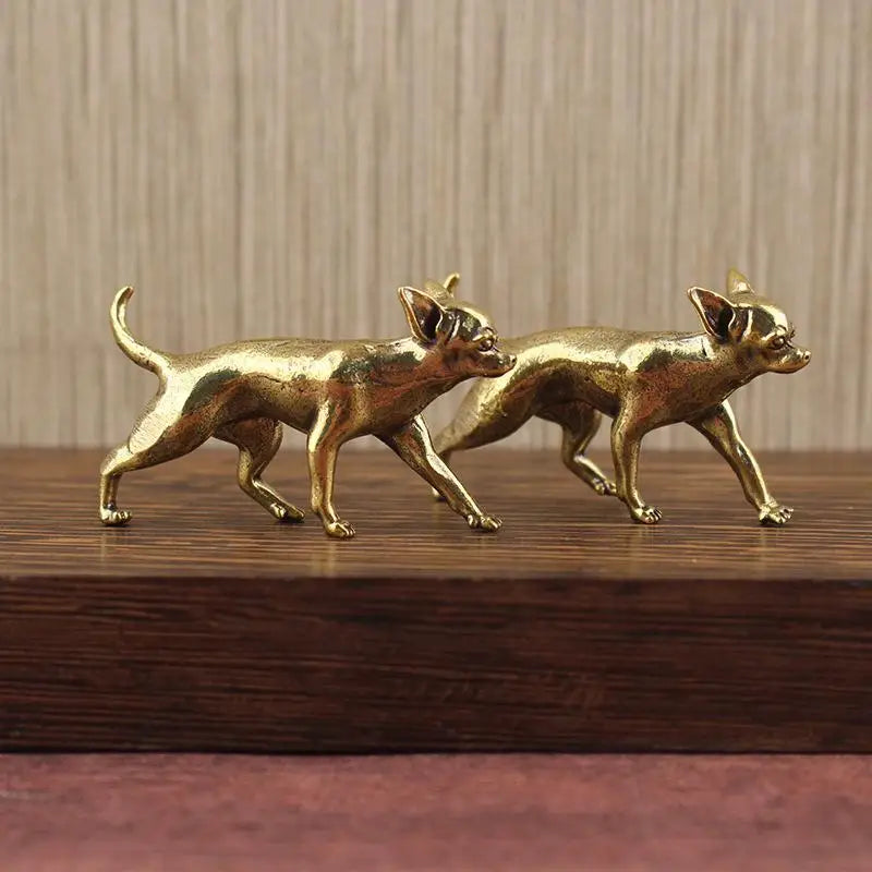 Hairless Dog Animal Desktop Ornaments Brass Puppy Entrance Coffee Qme