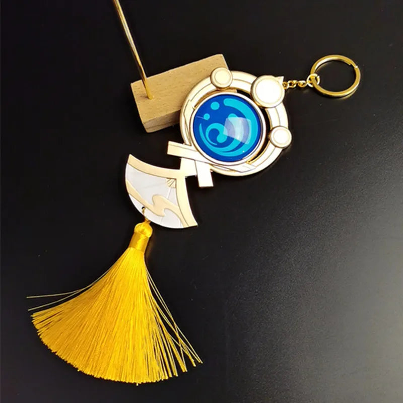 God Eye Keychain Cosplay Anime Role Kamisato Ayato Game Genshin Impact Vision Alloy Pendant Fashion Accessory Jewelry Prop Gift Qme