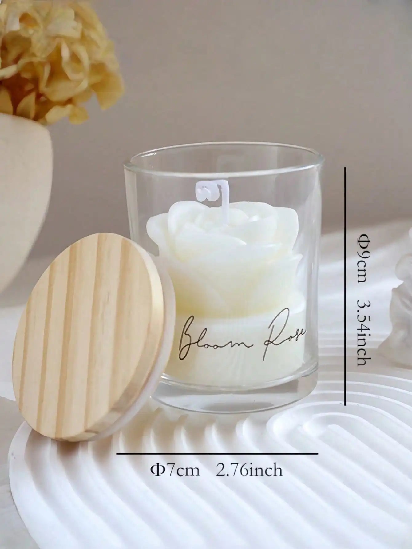 Valentine's Day Best-selling Straight Cup Rose Fragrance Candle Qme WHITE