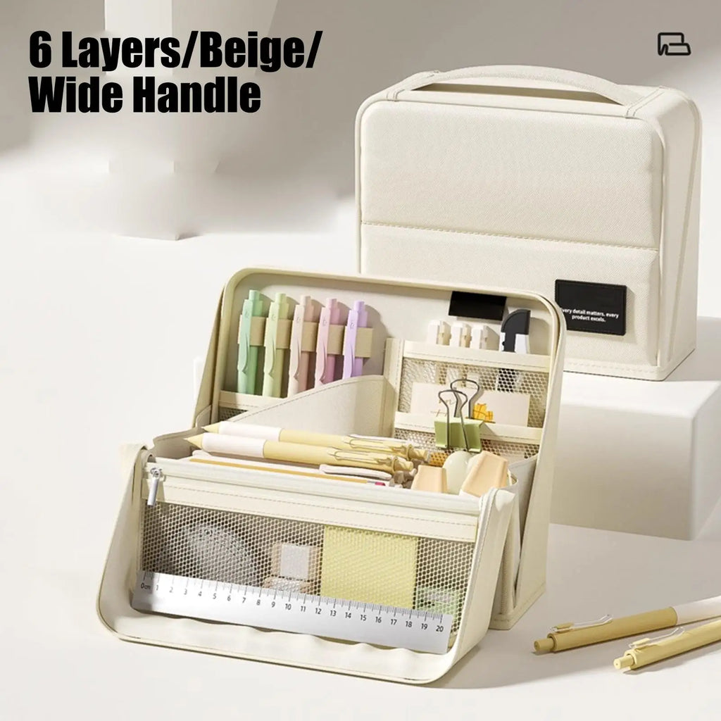 Large Pencil Case Aesthetic Waterproof Storage Organizer Standing Pen Qme