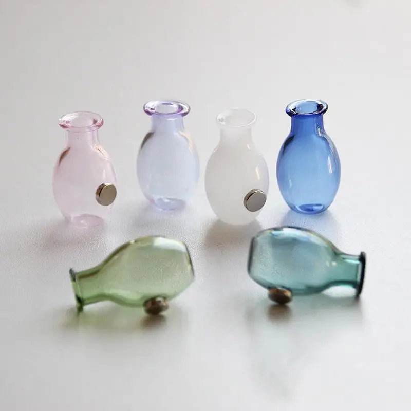 Fridge Magnets Place Flower Arrangements Decoration Mini Glass Vase Qme