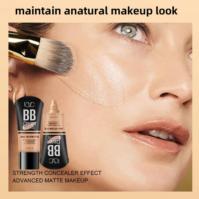 SPF30 Moisture Sunscreen BB Cream Liquid Face Base Foundation Qme