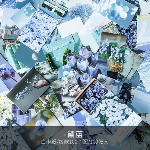 100 pcs Spring summer autumn winter Kraft Paper Mini Greeting Card INS flower Postcard Letter Envelope Decoration LOMO Cards Qme F