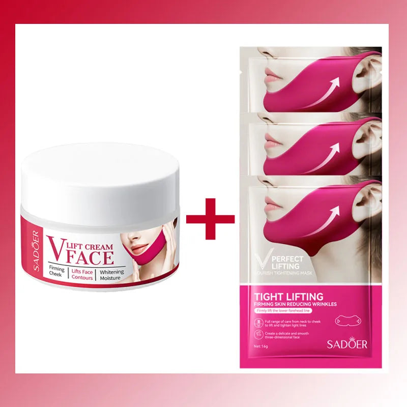 V-Shape Face Slimming Cream Effective Lift Up V Double Chin Cheek Slimming Firming Anti Wrinkle Shaping Massage Facial Skin Care Qme buy 1 get 3 free